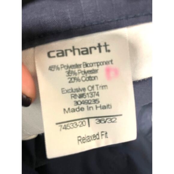 Carhartt 74533-33 Men's Navy Bicomponent Lightweight Work Pants Sz 36/32 - Picture 4 of 7